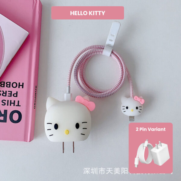 2 Pin Protector - 4 in 1 iphone charger and cable cover - Hello Kitty