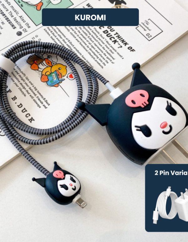 2 Pin Protector - 4 in 1 iphone charger and cable cover - Kuromi