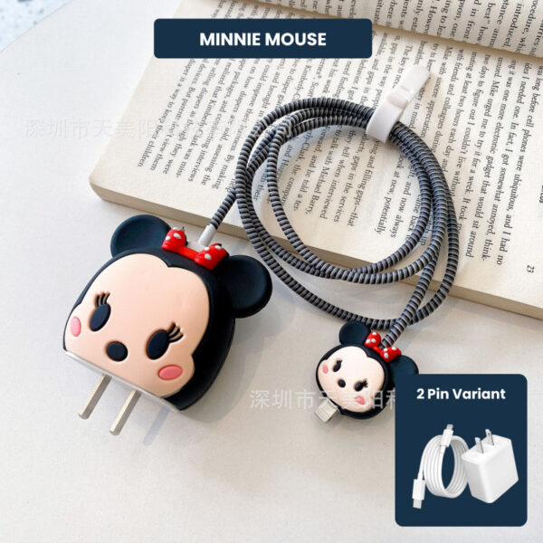2 Pin Protector - 4 in 1 iphone charger and cable cover - Minnie Mouse