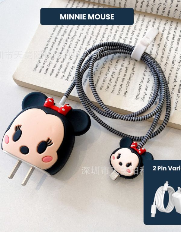 2 Pin Protector - 4 in 1 iphone charger and cable cover - Minnie Mouse