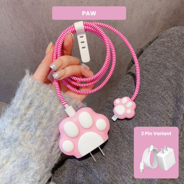 2 Pin Protector - 4 in 1 iphone charger and cable cover - Paw