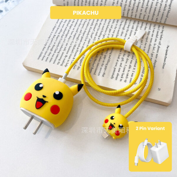 2 Pin Protector - 4 in 1 iphone charger and cable cover - Pikachu