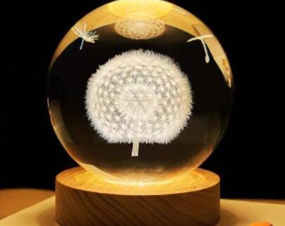 3d Crystal Dandellion 6 cm