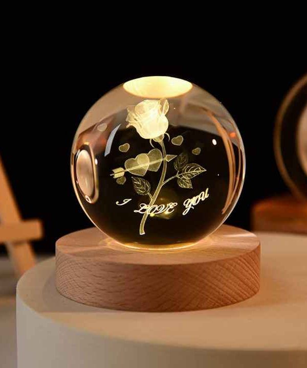 3d Crystal Rose 6 cm | Multicolor