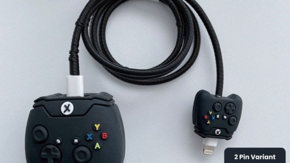 2 Pin Protector - 4 in 1 iphone charger and cable cover - Xbox Controller Black