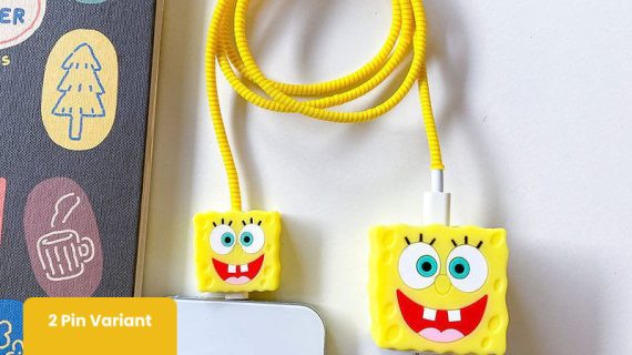 2 Pin Protector - 4 in 1 iphone charger and cable cover - SpongeBob