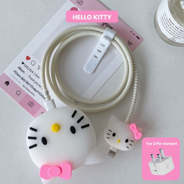 3 pin Protector - iphone 20 Watts charger and cable protector - Hello Kitty