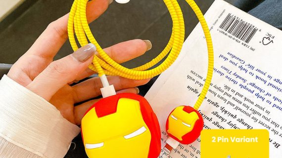 2 Pin Protector - 4 in 1 iphone charger and cable cover - Ironman