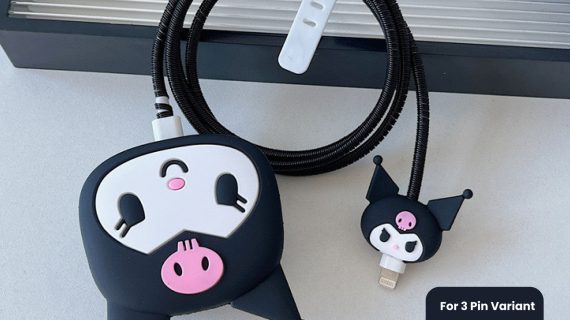 3 pin Protector - iphone 20 Watts charger and cable protector - Kuromi