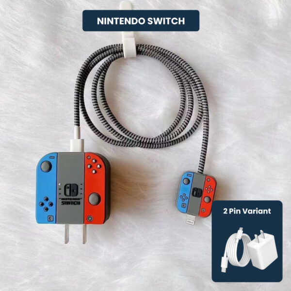 2 Pin Protector - 4 in 1 iphone charger and cable cover - Nintendo Switch