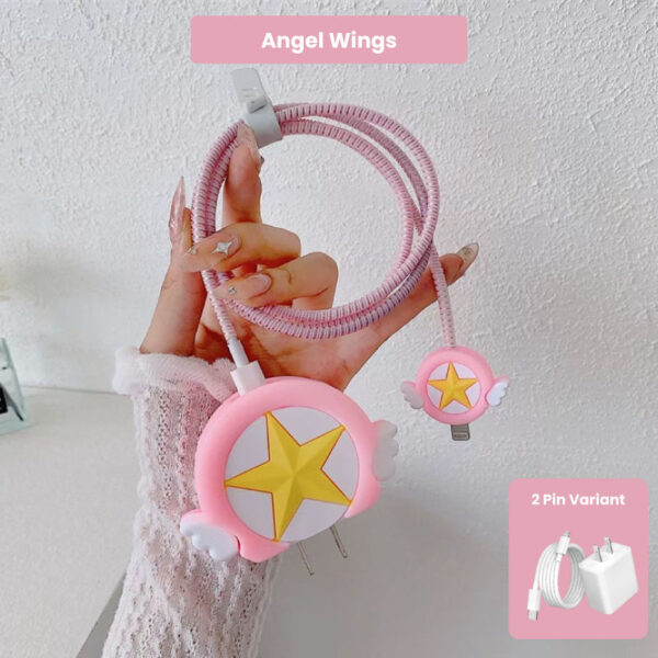 2 Pin Protector - 4 in 1 iphone charger and cable cover - Angel Wings