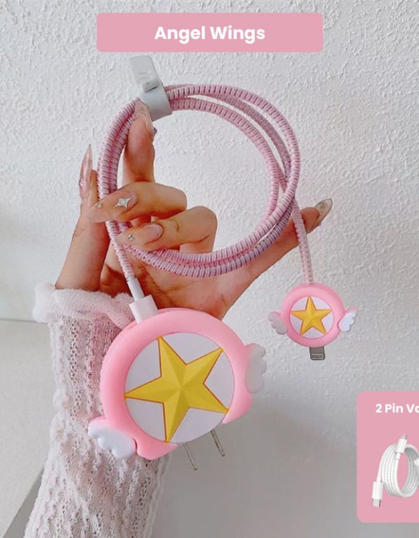 2 Pin Protector - 4 in 1 iphone charger and cable cover - Angel Wings