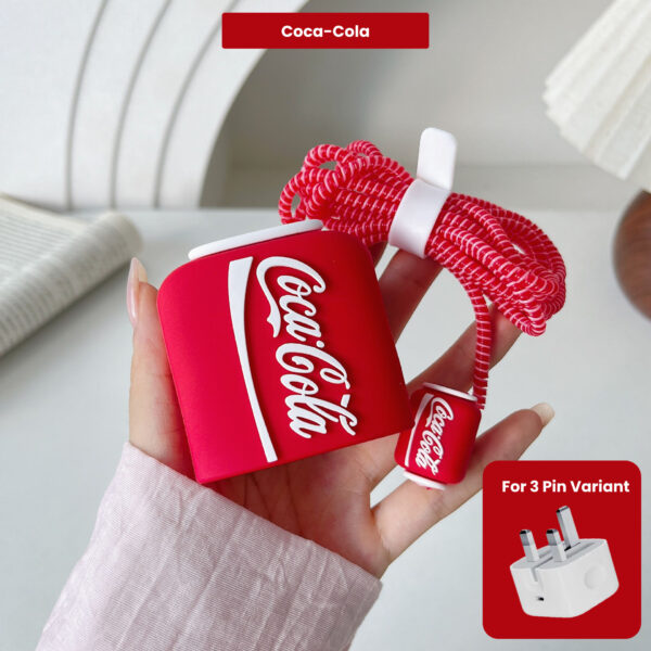 3 pin Protector - iphone 20 Watts charger and cable protector - Coca Cola