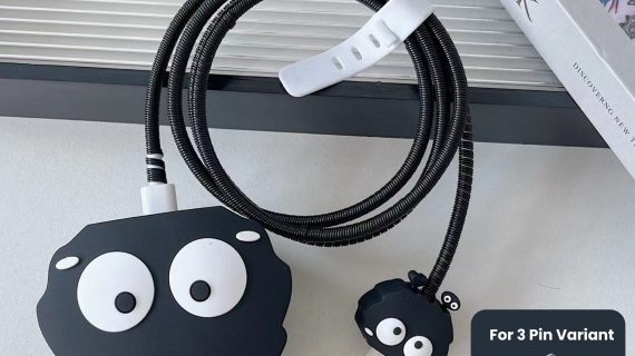 3 pin Protector - iphone 20 Watts charger and cable protector - Germination Black Ball