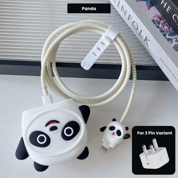 3 pin Protector - iphone 20 Watts charger and cable protector - Panda