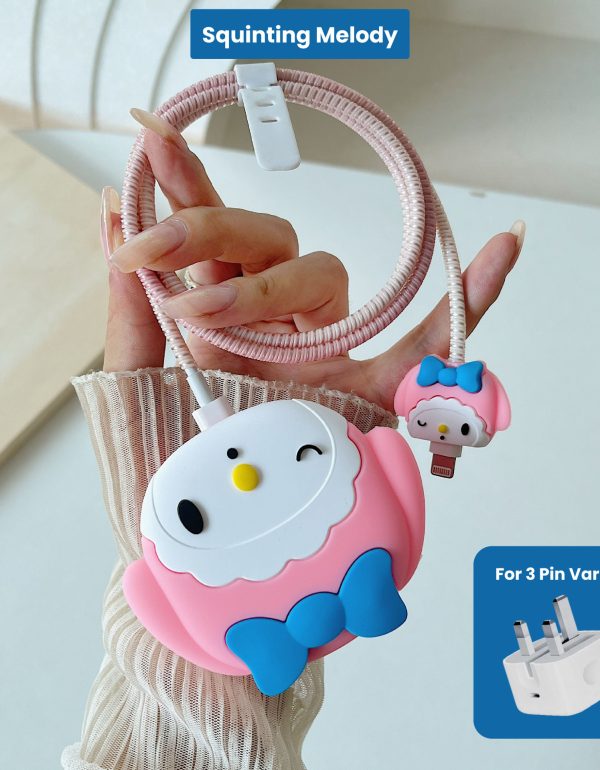 3 pin Protector - iphone 20 Watts charger and cable protector - Squinting Melody