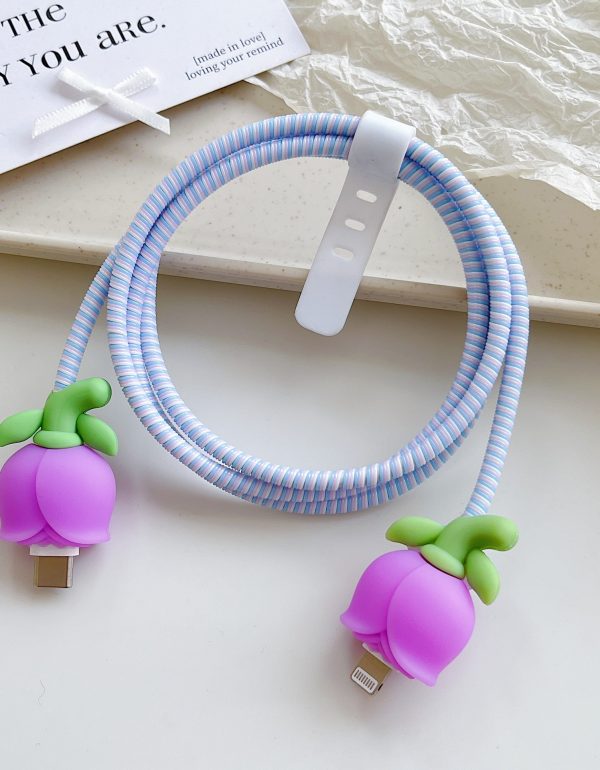 Cable Protector Set - Purple Rose