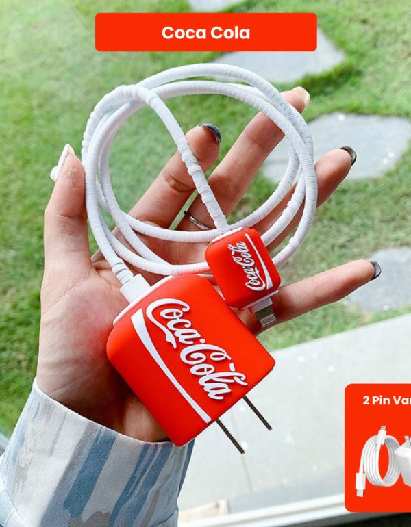 2 Pin Protector - 4 in 1 iphone charger and cable cover - Coca Cola