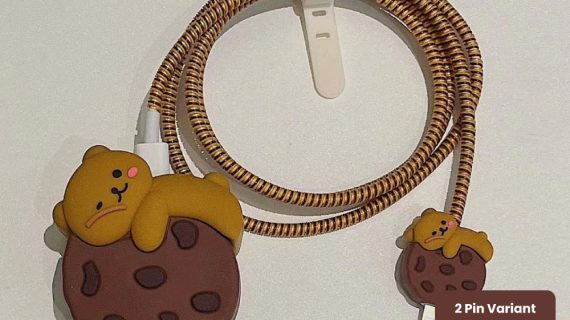 2 Pin Protector - 4 in 1 iphone charger and cable cover - Cookie Bear