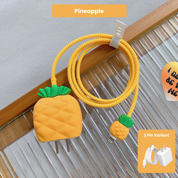 2 Pin Protector - 4 in 1 iphone charger and cable cover - Pineapple