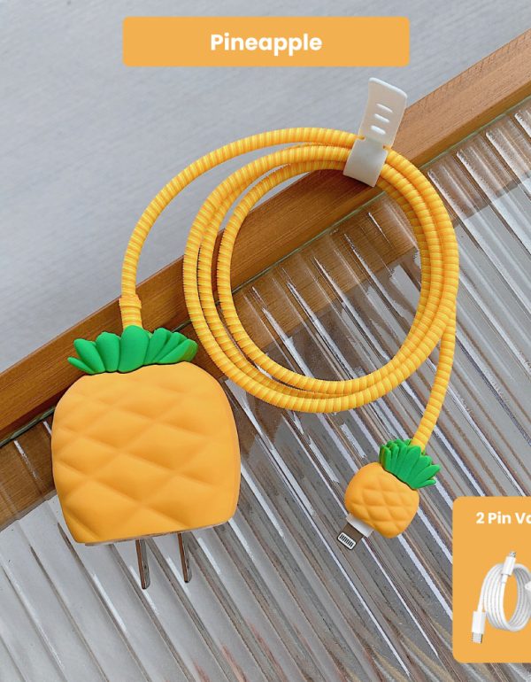 2 Pin Protector - 4 in 1 iphone charger and cable cover - Pineapple