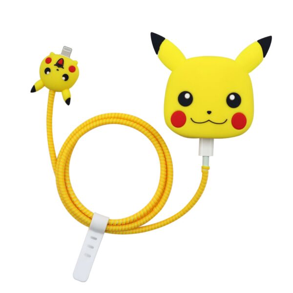 3 pin Protector - iphone 20 Watts charger and cable protector - Pikachu