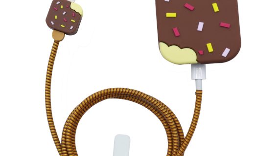 3 pin Protector - iphone 20 Watts charger and cable protector - Chocolate Ice Cream