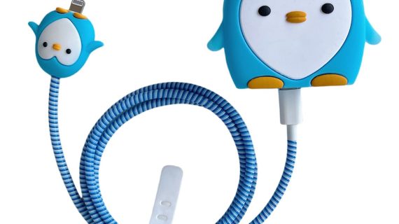 3 pin Protector - iphone 20 Watts charger and cable protector - Blue Penguin