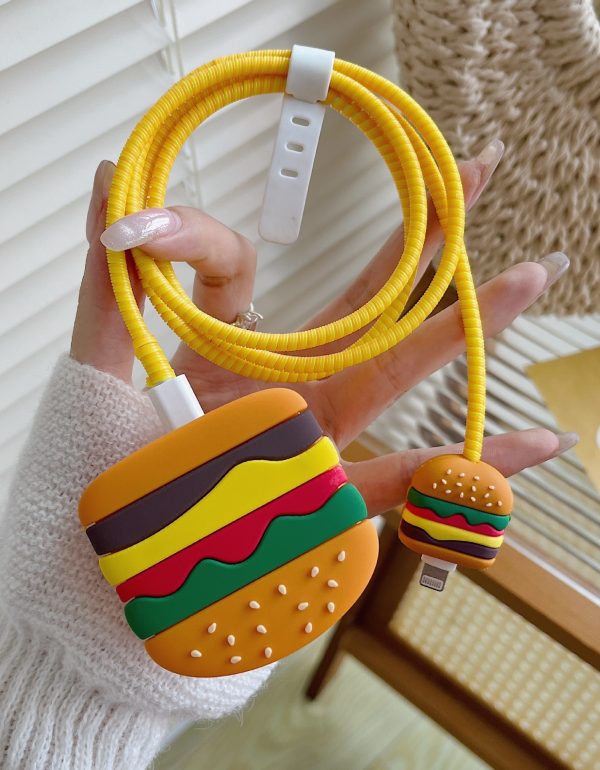 3 pin Protector - iphone 20 Watts charger and cable protector - Hamburger