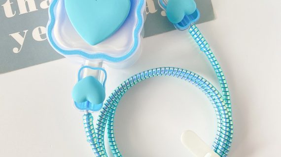 3 Pin Premium - iPhone Charger Cover 5 Piece Set - AquaHeart