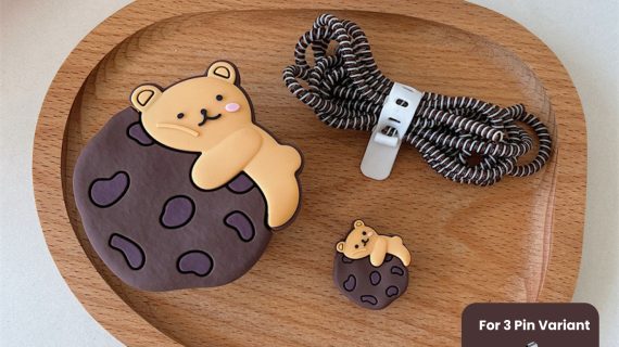 3 pin Protector - iphone 20 Watts charger and cable protector - Cookie Bear