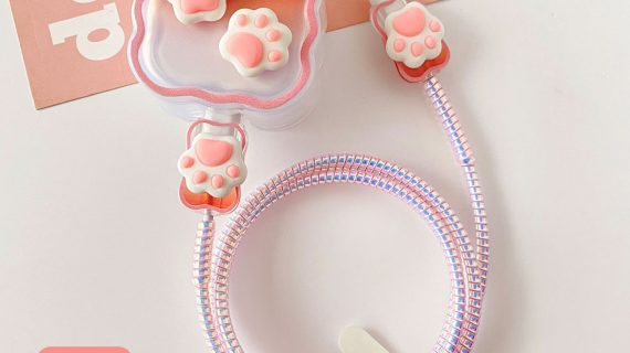 3 Pin Premium - iPhone Charger Cover 5 Piece Set - Meow Mix