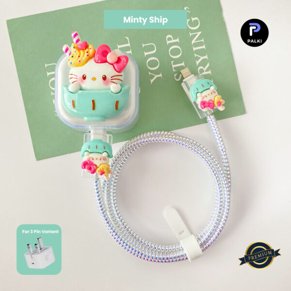 3 Pin Premium - iPhone 20W Charger Cover 5 Piece Set - Minty Ship
