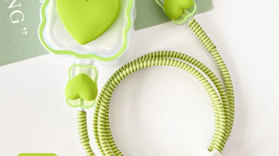 3 Pin Premium - iPhone Charger Cover 5 Piece Set - Zesty Heart
