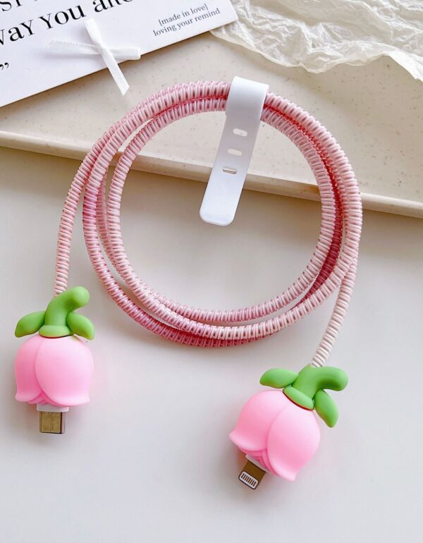 Cable Protector Set - Pink Rose