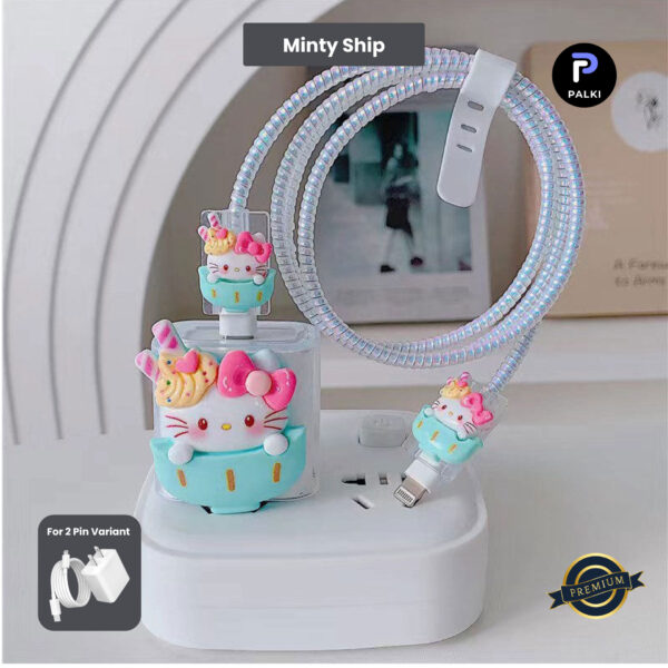 2 Pin Premium - iPhone Charger Cover 5 Piece Set - Minty Ship