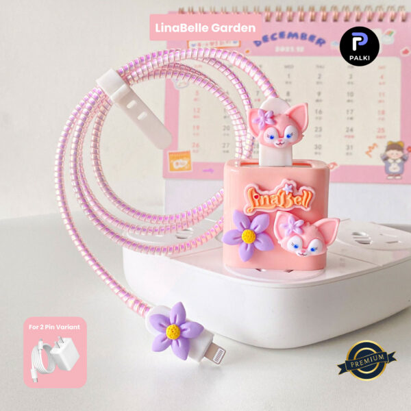 2 Pin Premium - iPhone Charger Cover 5 Piece Set - Lina Belle Garden