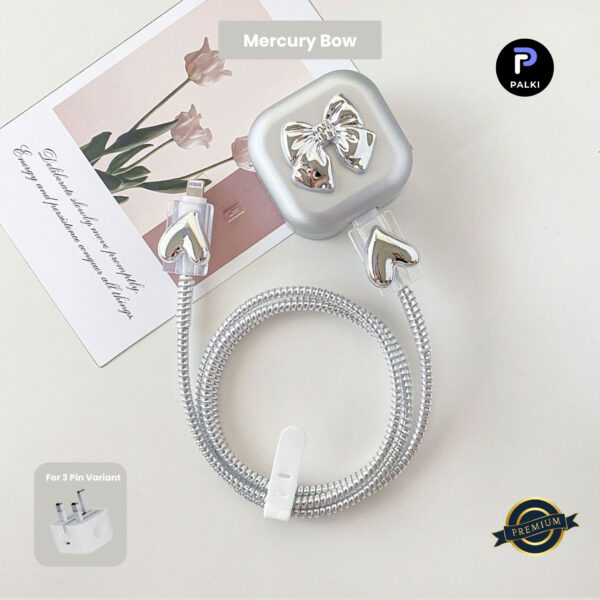 3 Pin Premium - iPhone 20W Charger Cover 5 Piece Set - Mercury Bow