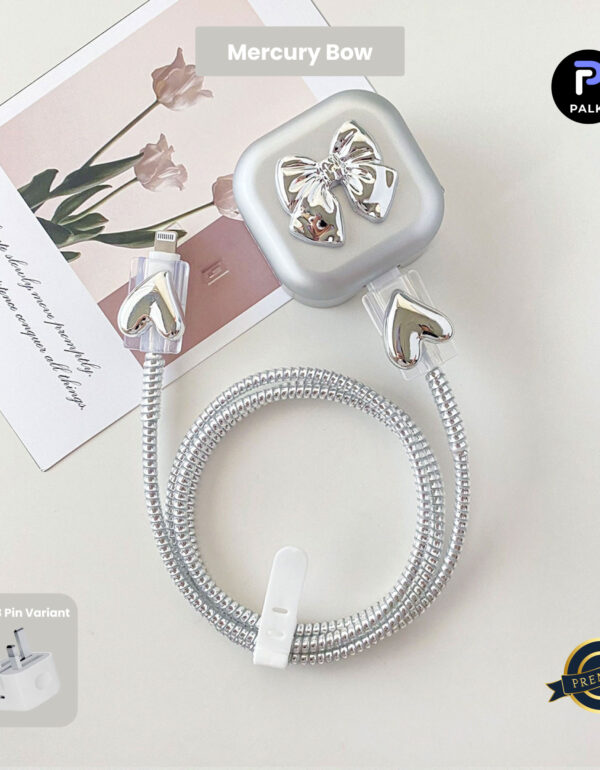 3 Pin Premium - iPhone Charger Cover 5 Piece Set - Mercury Bow