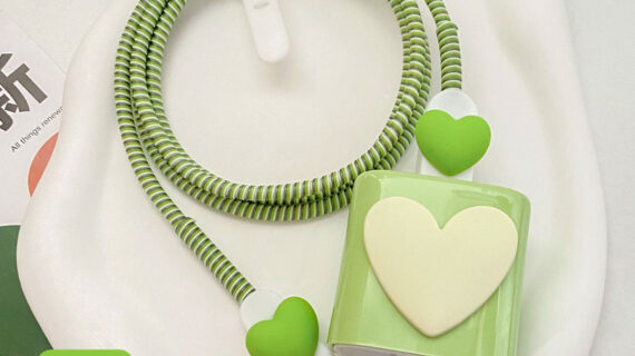 2 Pin Premium - iPhone Charger Cover 5 Piece Set - Zesty Heart