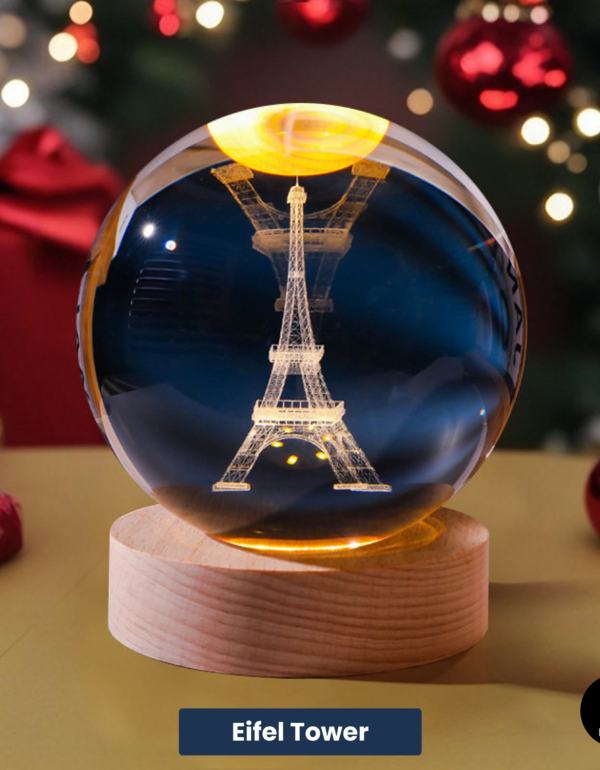 3D Crystal Ball – Eiffel Tower