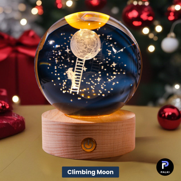 3D Crystal Ball – Climbing Moon