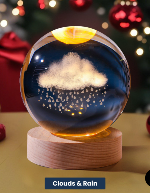 3D Crystal Ball – Clouds & Rain