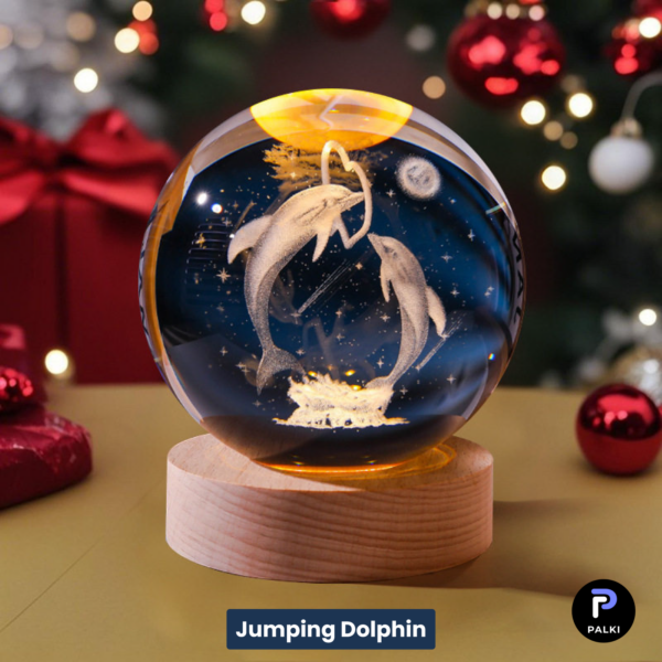 3D Crystal Ball – Jumping Dolphin