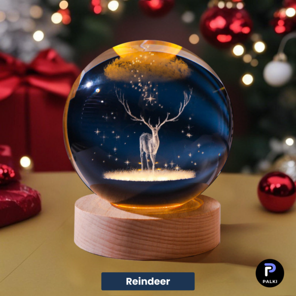 3D Crystal Ball – Reindeer