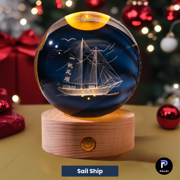 3D Crystal Ball – Sail Ship