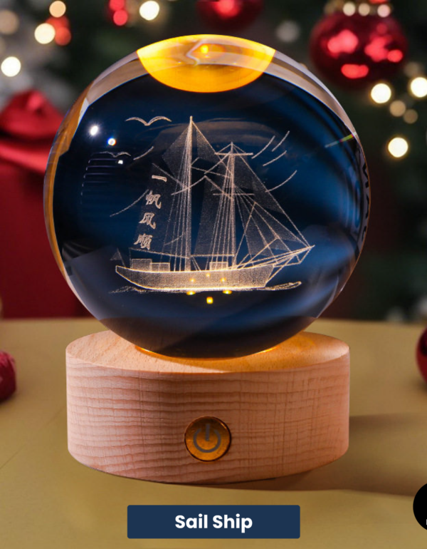 3D Crystal Ball – Sail Ship