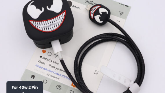 40W 2 Pin Protector - 40W iPhone charger and cable protector set - Venom