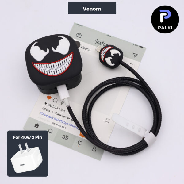 40W 2 Pin Protector - 40W iPhone charger and cable protector set - Venom