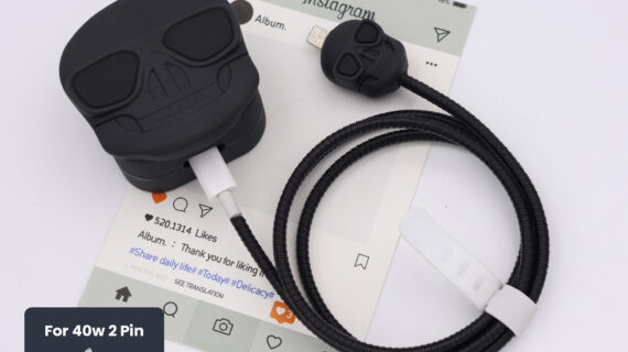 40W 2 Pin Protector - 40W iPhone charger and cable protector set - Skull